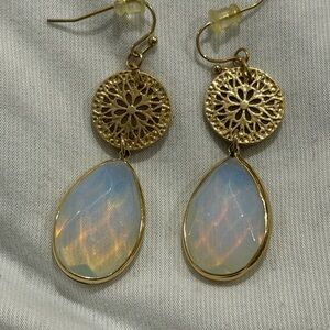 Elegant Gold and Opalescent Earrings